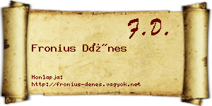Fronius Dénes névjegykártya
