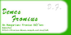 denes fronius business card
